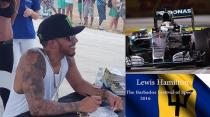 Lewis Hamilton Drag Racing a Bike at The Barbados Festival of speed 2016